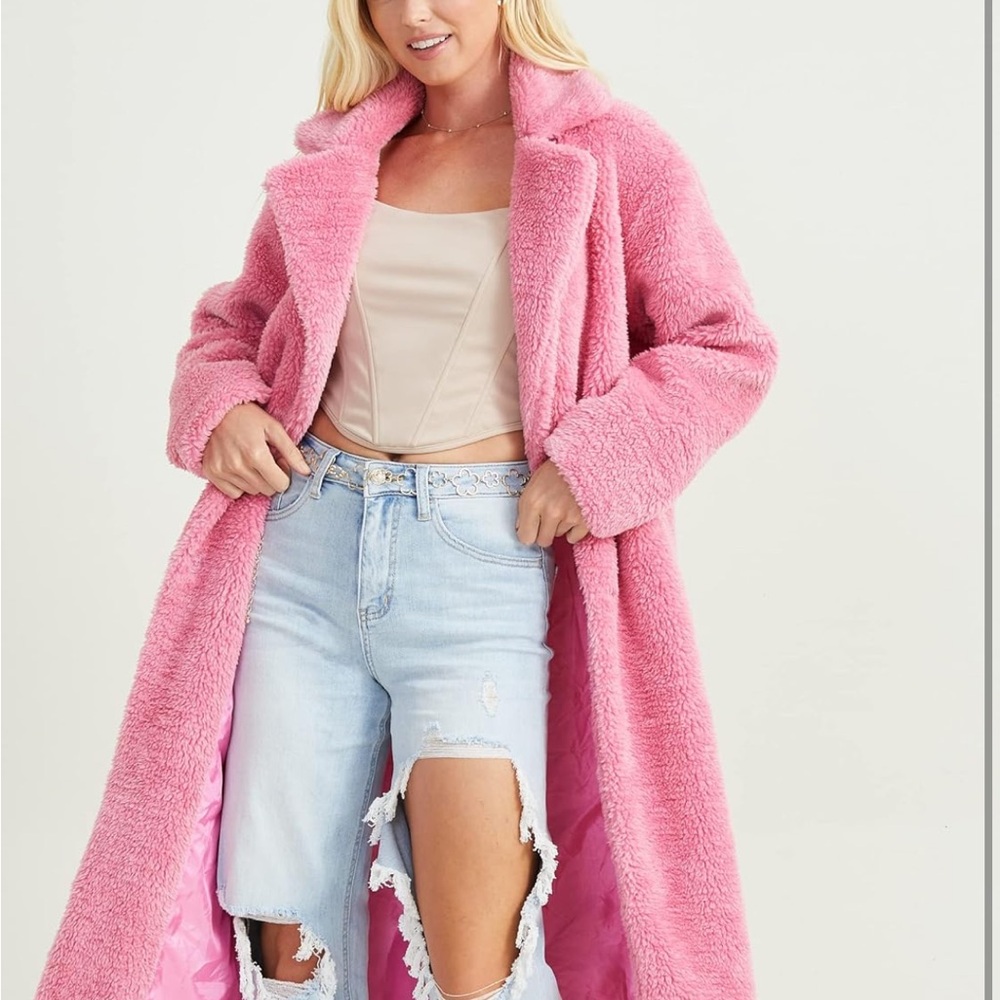 Altar’d State Pink Teddy Coat